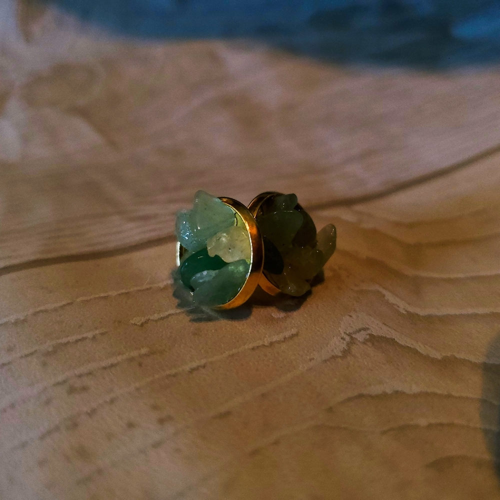 Green Adventurine crystal earring set, mamabearbydanielle